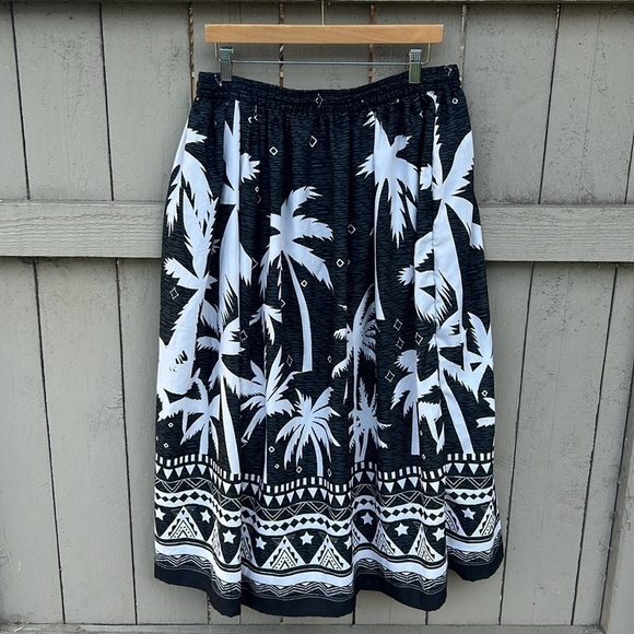 NWOT Gypsy Blu Boho Maxi Skirt Tropical Palm Tree Design Tiki Hawaii Vacation XL - Picture 5 of 7